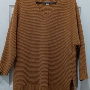 Cozy Tan V-Neck Sweater